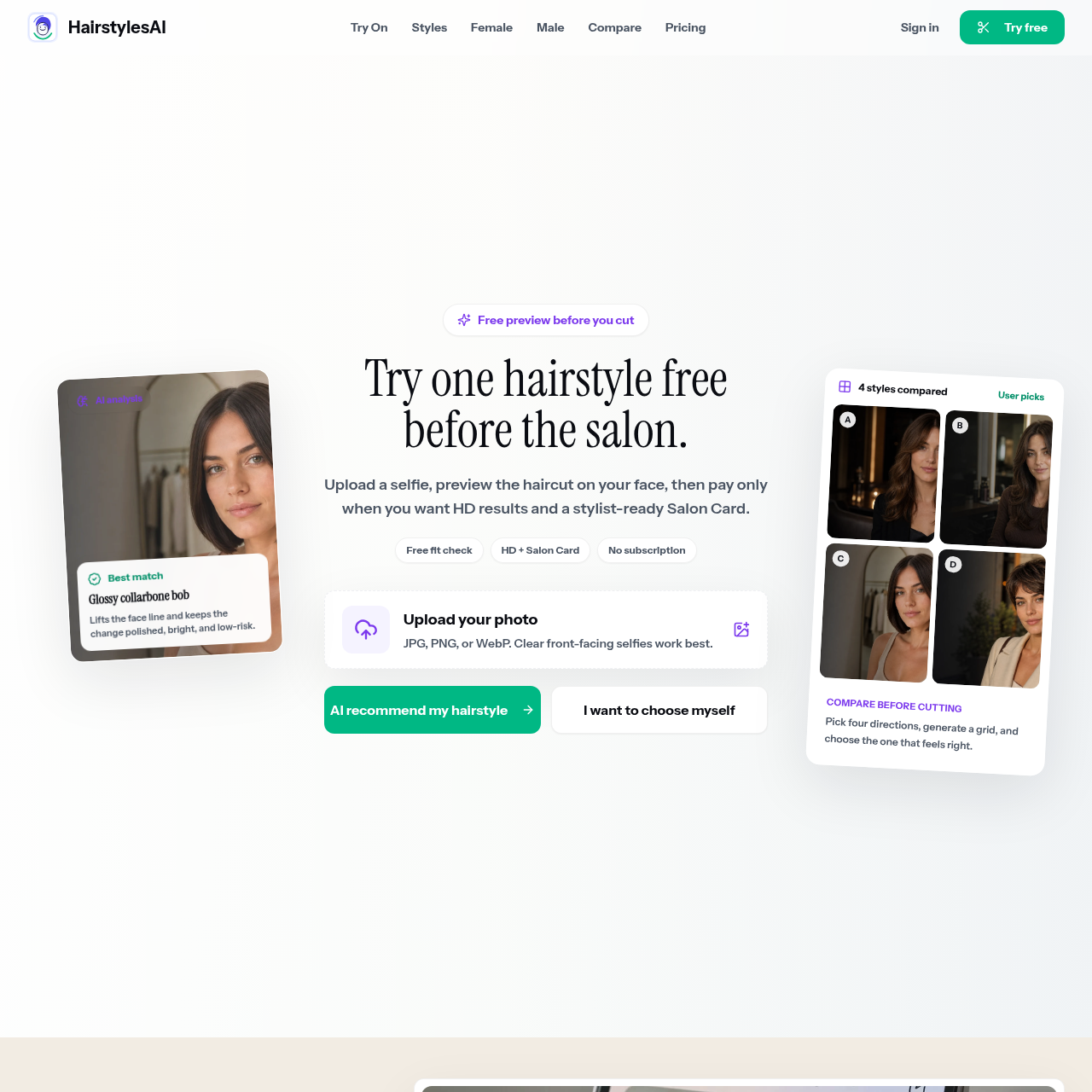 Free AI Hairstyle Try-On Before the Salon