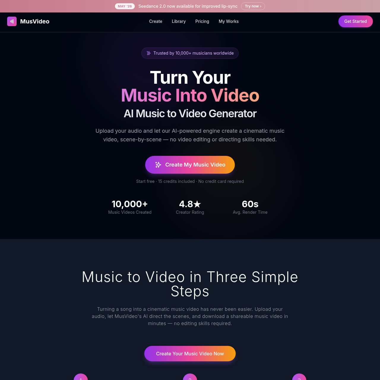 MusVideo AI: Music to Video Generator | Create Cinematic Music Videos