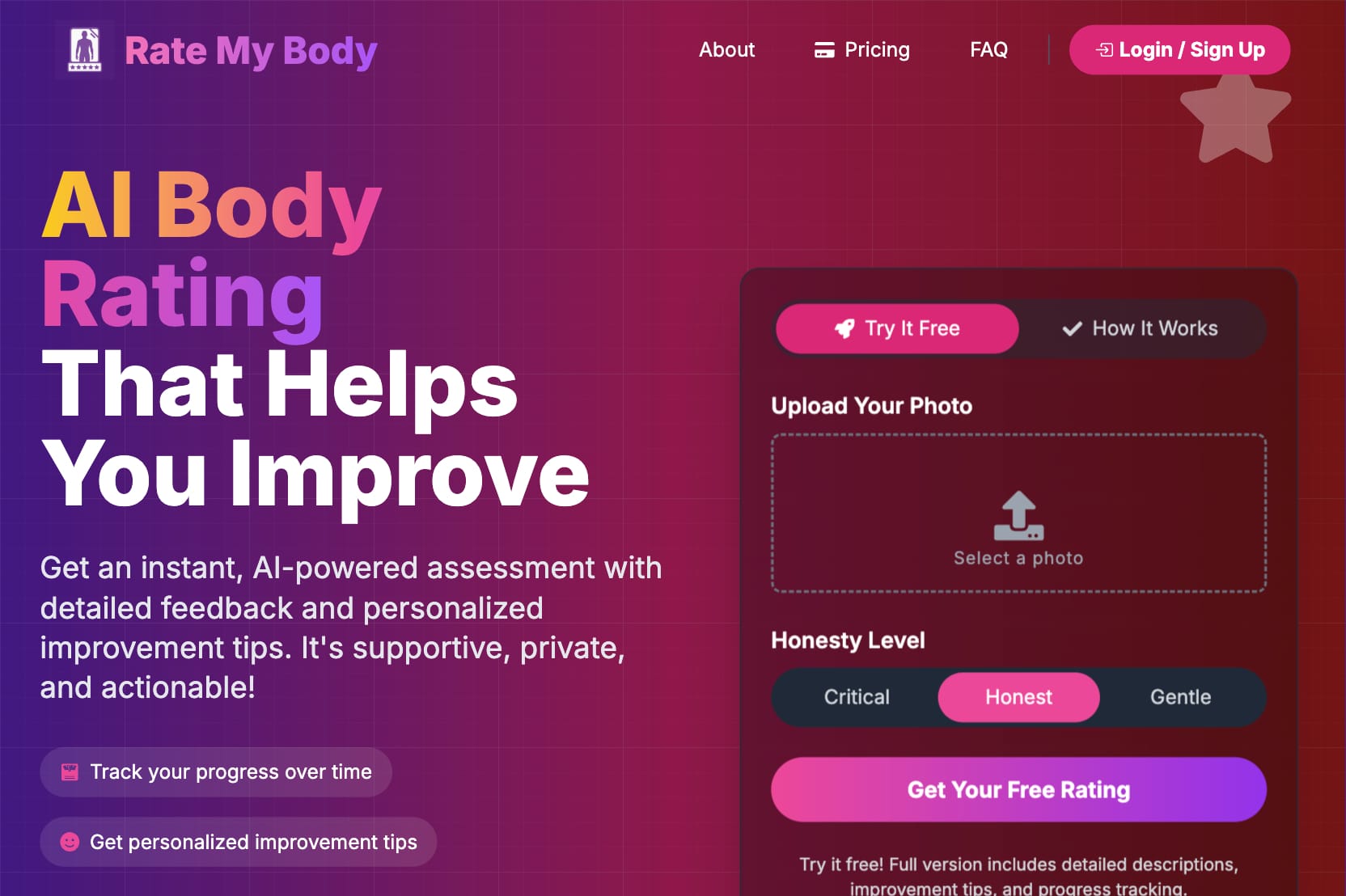 Rate My Body: AI Body Assessment & Improvement