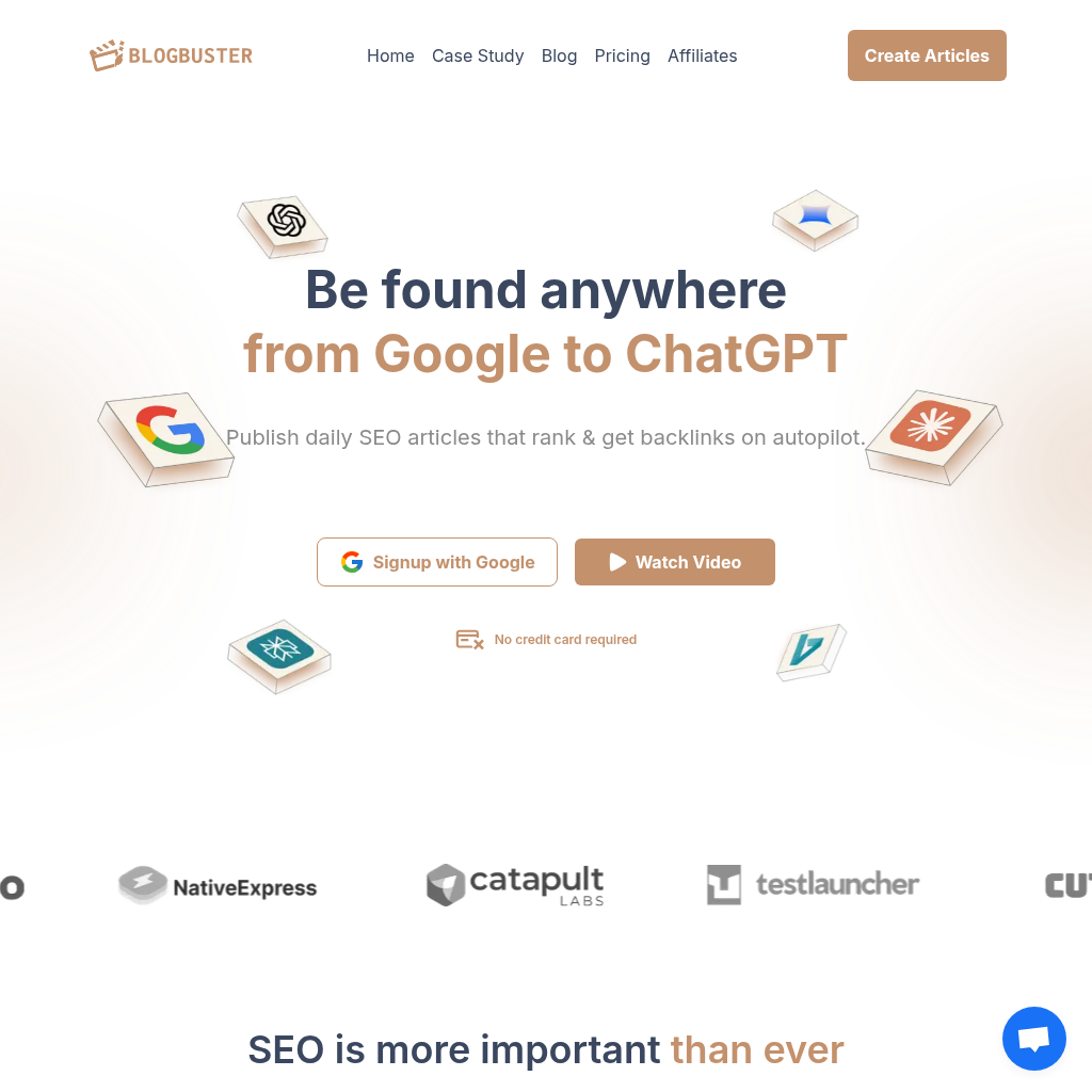 Blogbuster AI: SEO Blog Automation for Organic Traffic & Backlinks