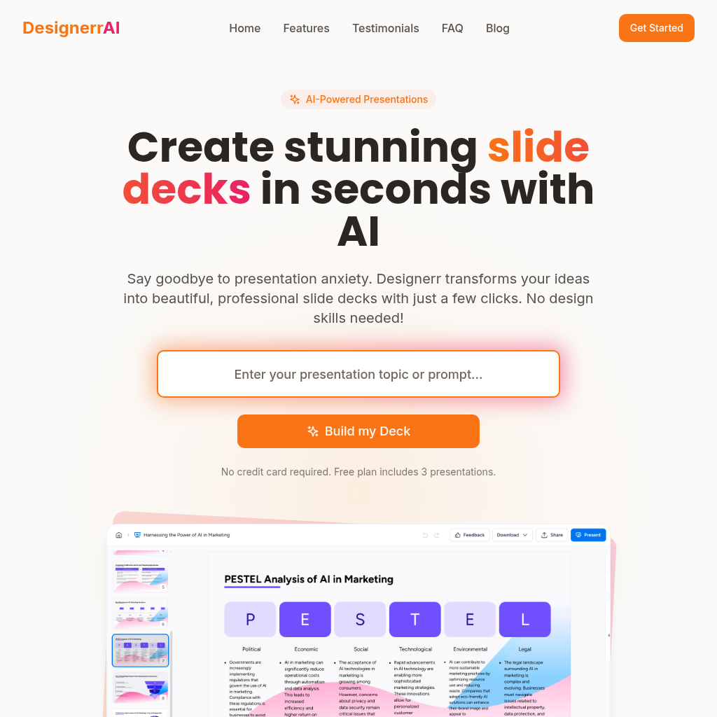 Designerr AI: AI-Powered Presentation Maker - Alternative to Gamma & Be
autiful.AI