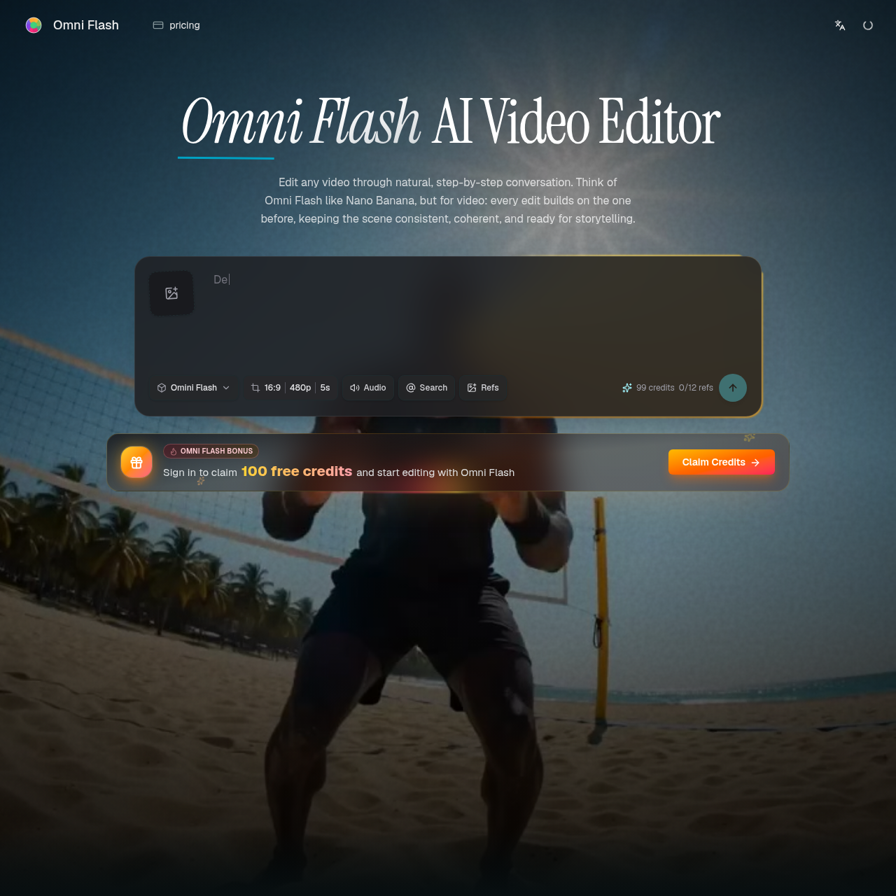Gemini Omni Flash edits videos through natural conversation with references, motion/style transfer, and coherent multi-turn edits.