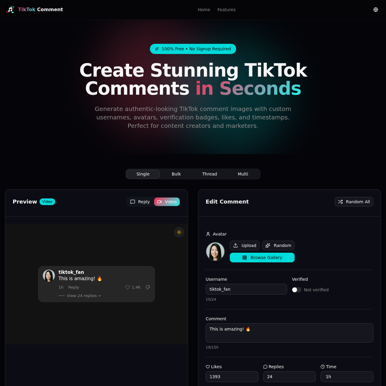 Generate comment ideas for TikTok conversations