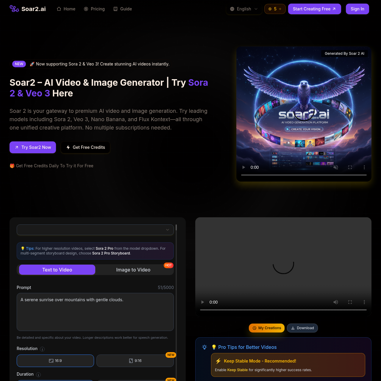 AI Video & Image Generator — Try Sora 2 & Veo 3 in one platform