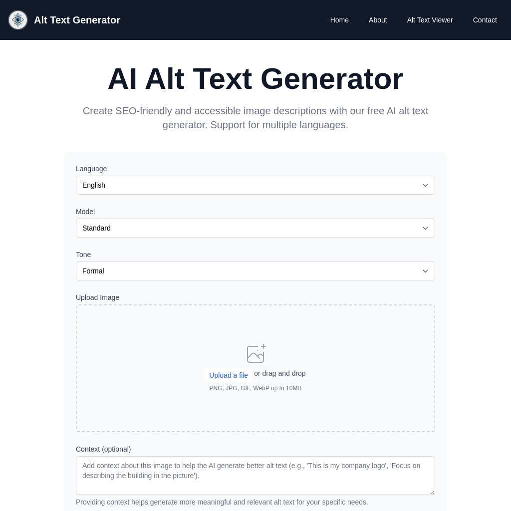AI Alt Text Generator - Free Tool for Image Descriptions