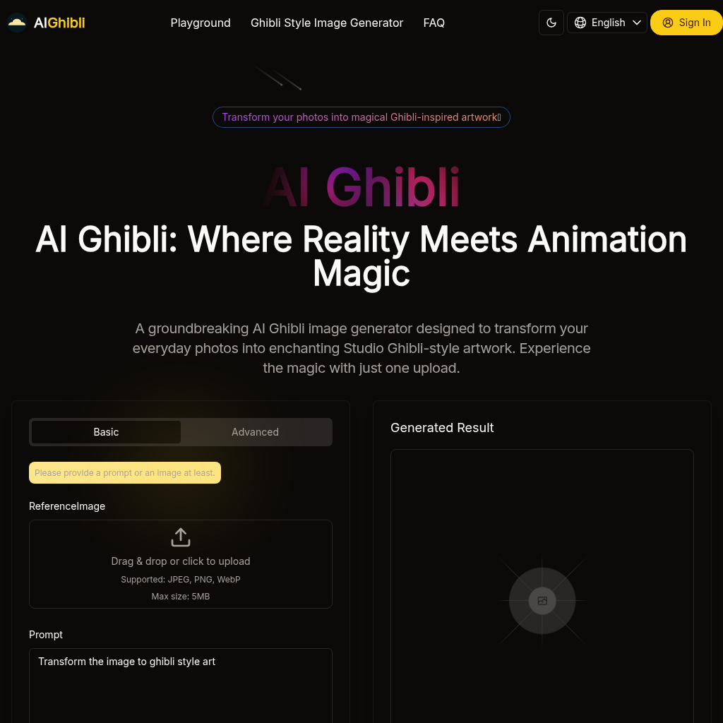 AI Ghibli: Free Ghibli-Style Photo Generator