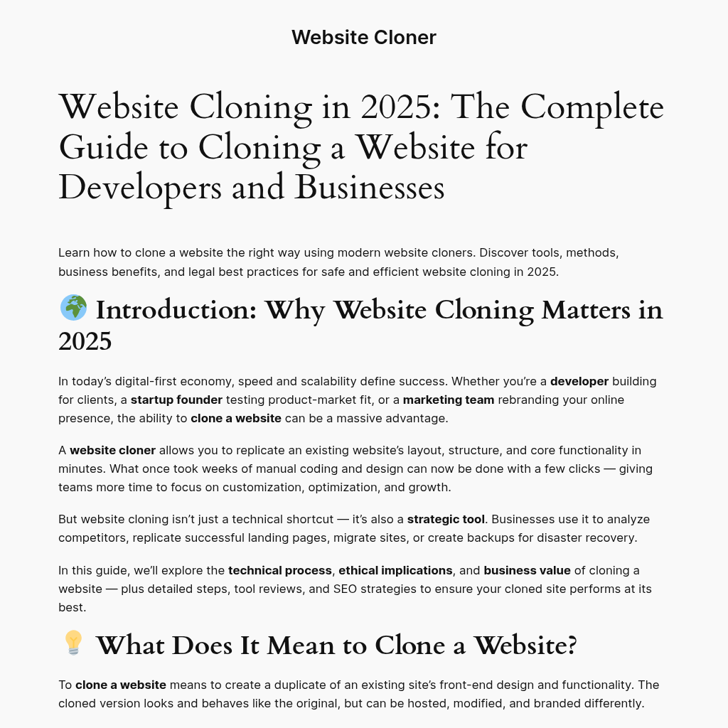 Clone a Website