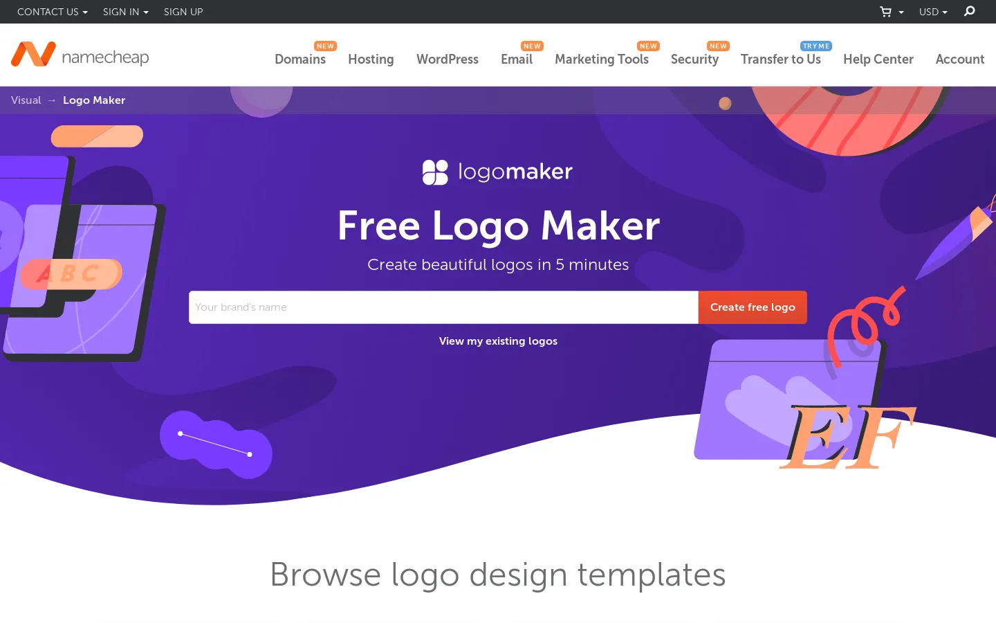 Create and download customizable logos at no cost