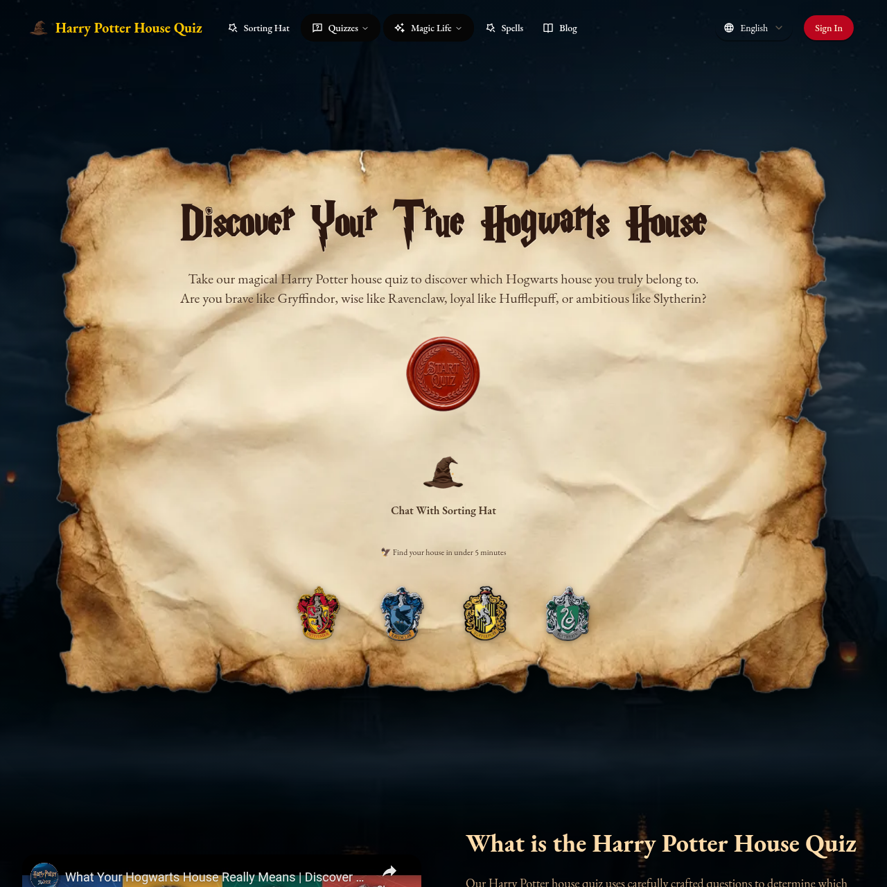 Harry Potter House Quiz | Find Your True Hogwarts House