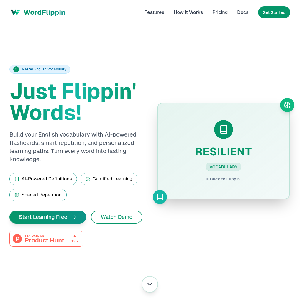 WordFlippin AI: Master English Vocabulary with Smart Flashcards