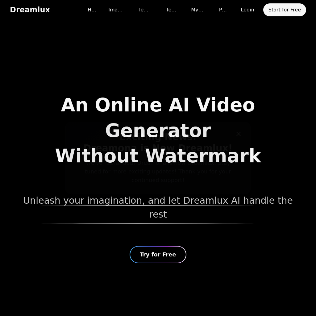 Dreamlux AI Video Generator: Free & No Watermark