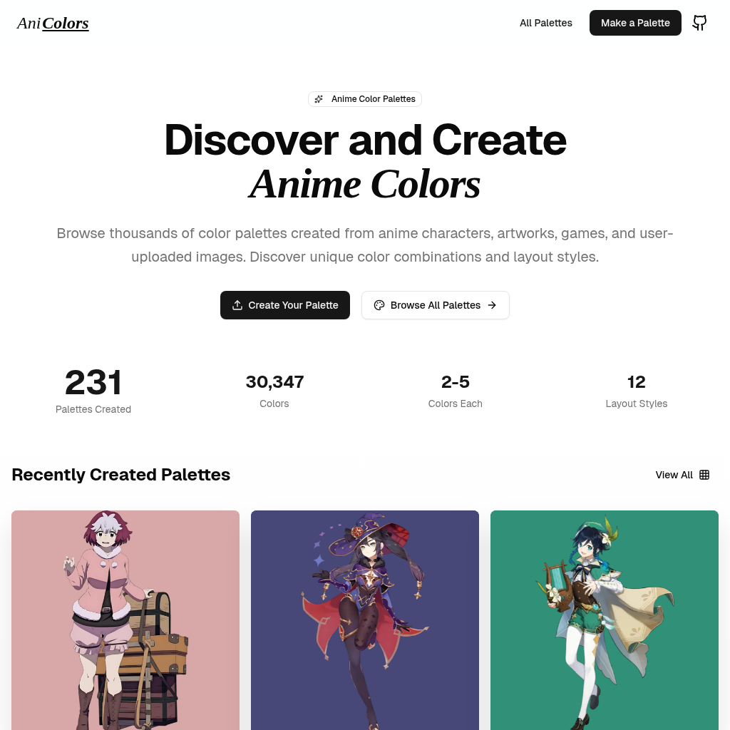Discover Anime Co
lor Palettes & Create Your Own - HiColors