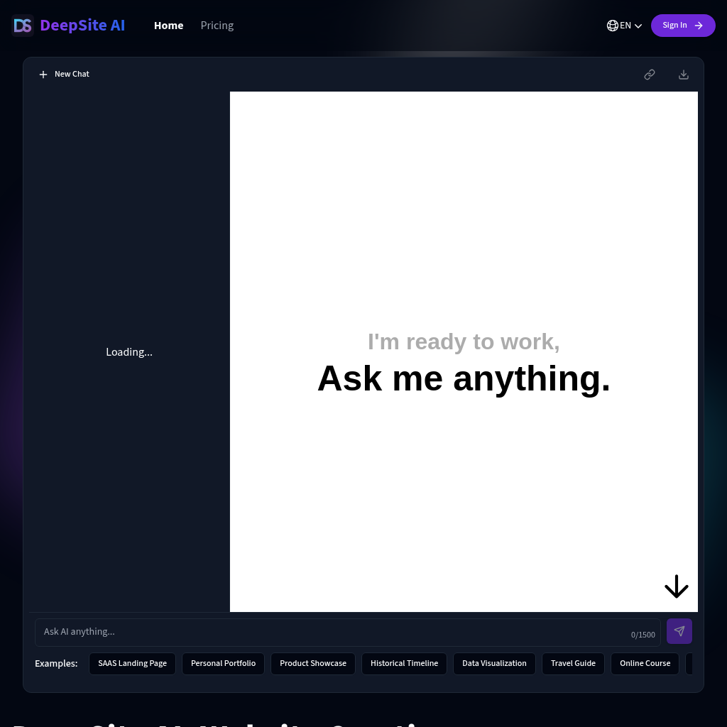 DeepSite AI: AI Website Generator - No Coding Needed