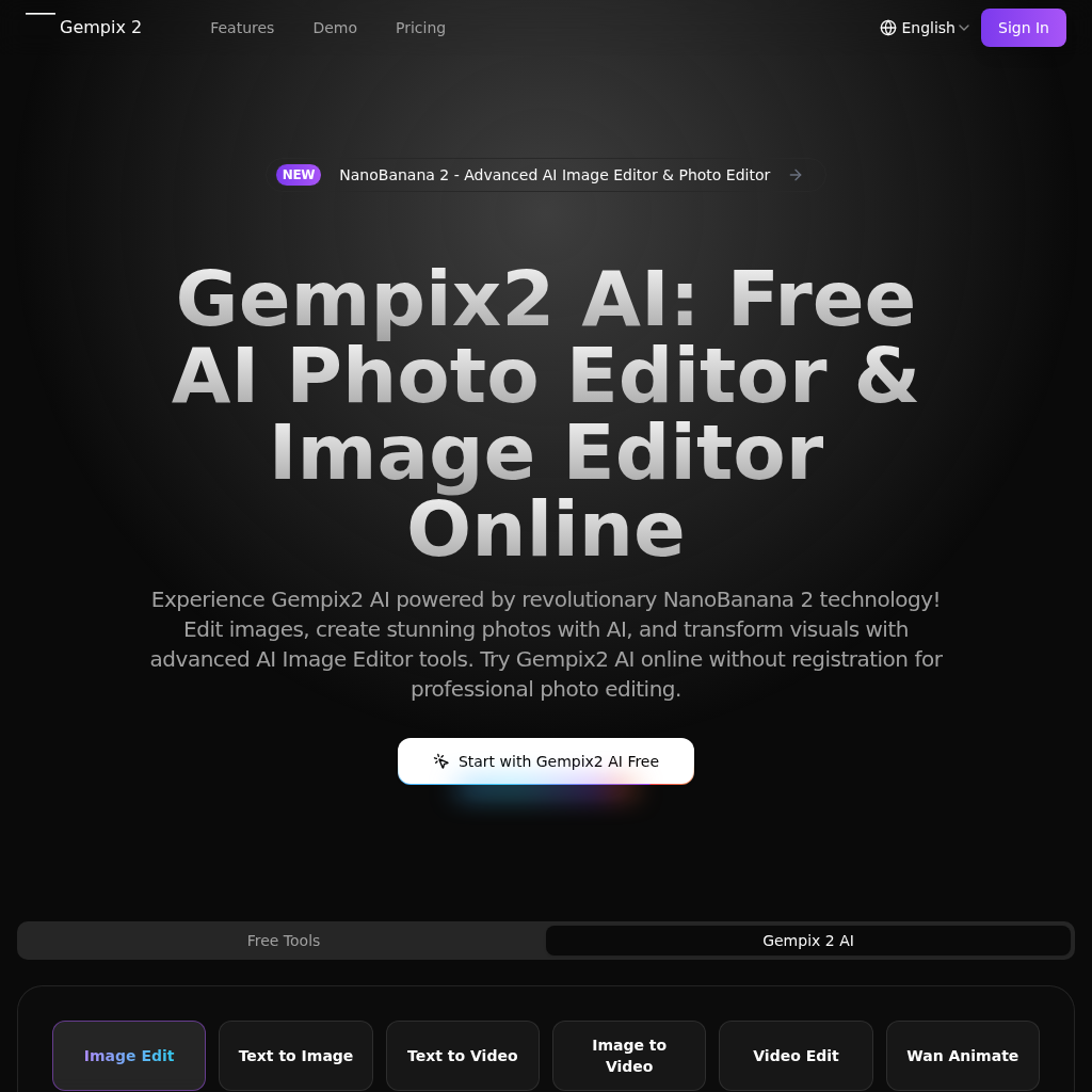 Gempix 2 
AI: Free Advanced AI Photo & Image Editor Online