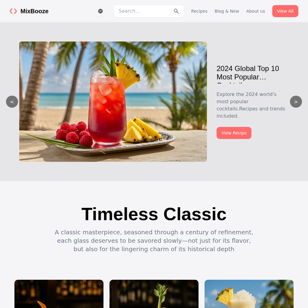 MixBooze: Global Cocktail Recipes, History & Culture