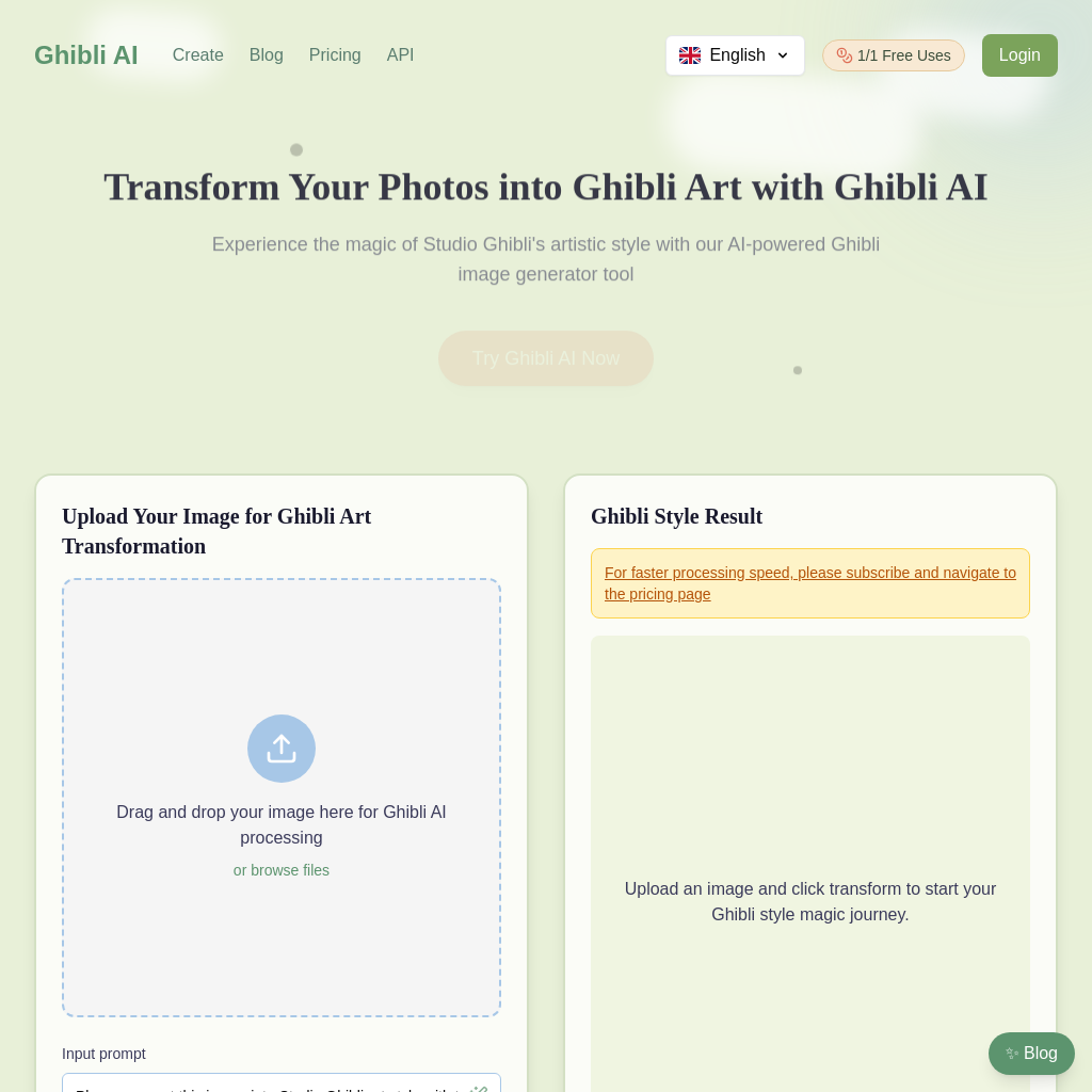Ghibli AI: Free Ghibli Image Generator