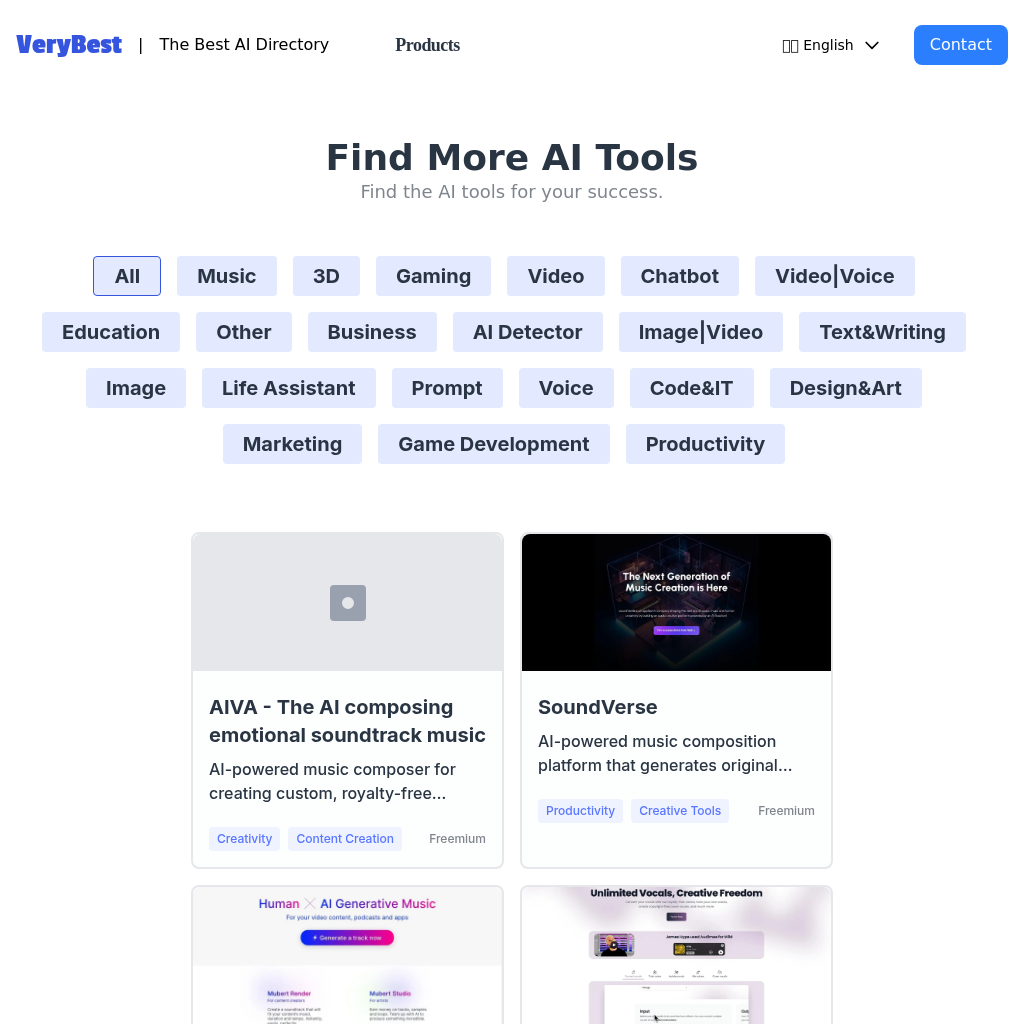 VeryBes
t.AI: The Best AI Tools Directory
