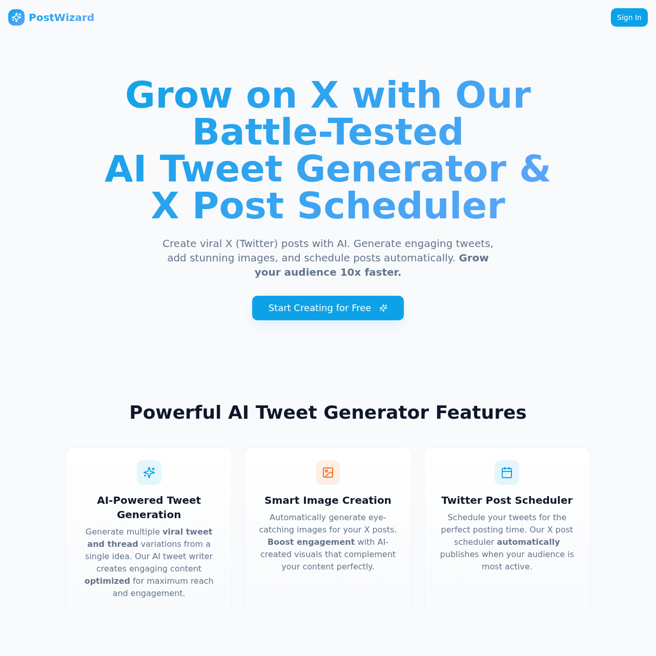 AI Tweet Generator & X Post Scheduler