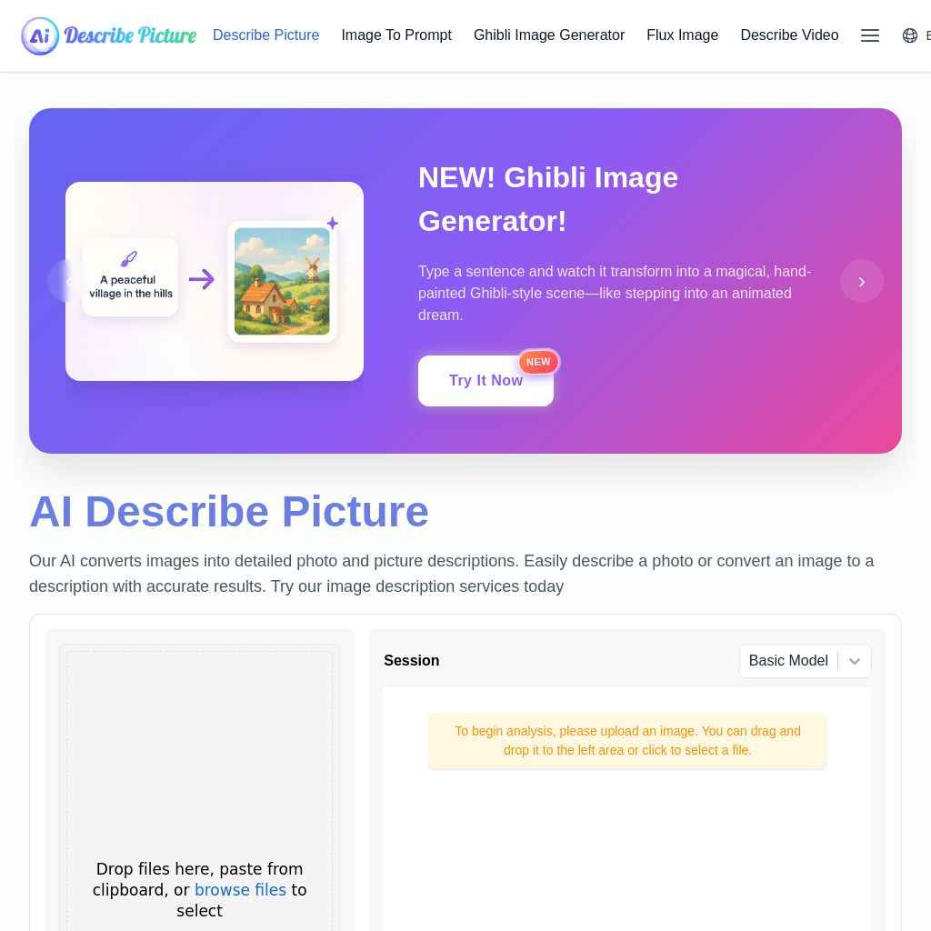 Describe Picture - AI Image Description & Converter