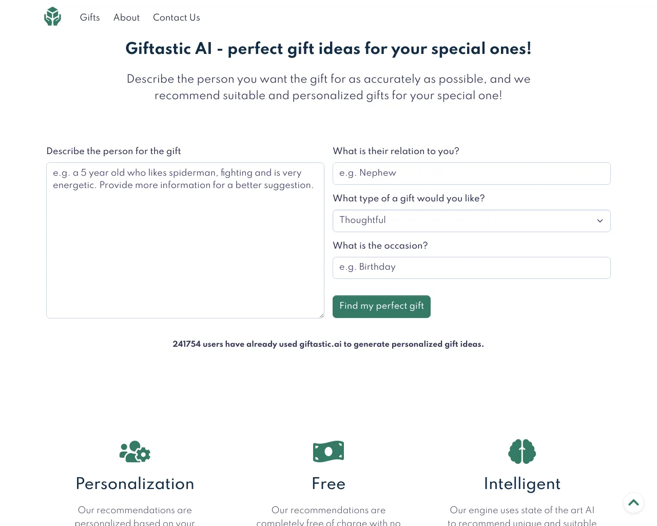 Giftastic.Ai - Perfect Gift for Your Special One!