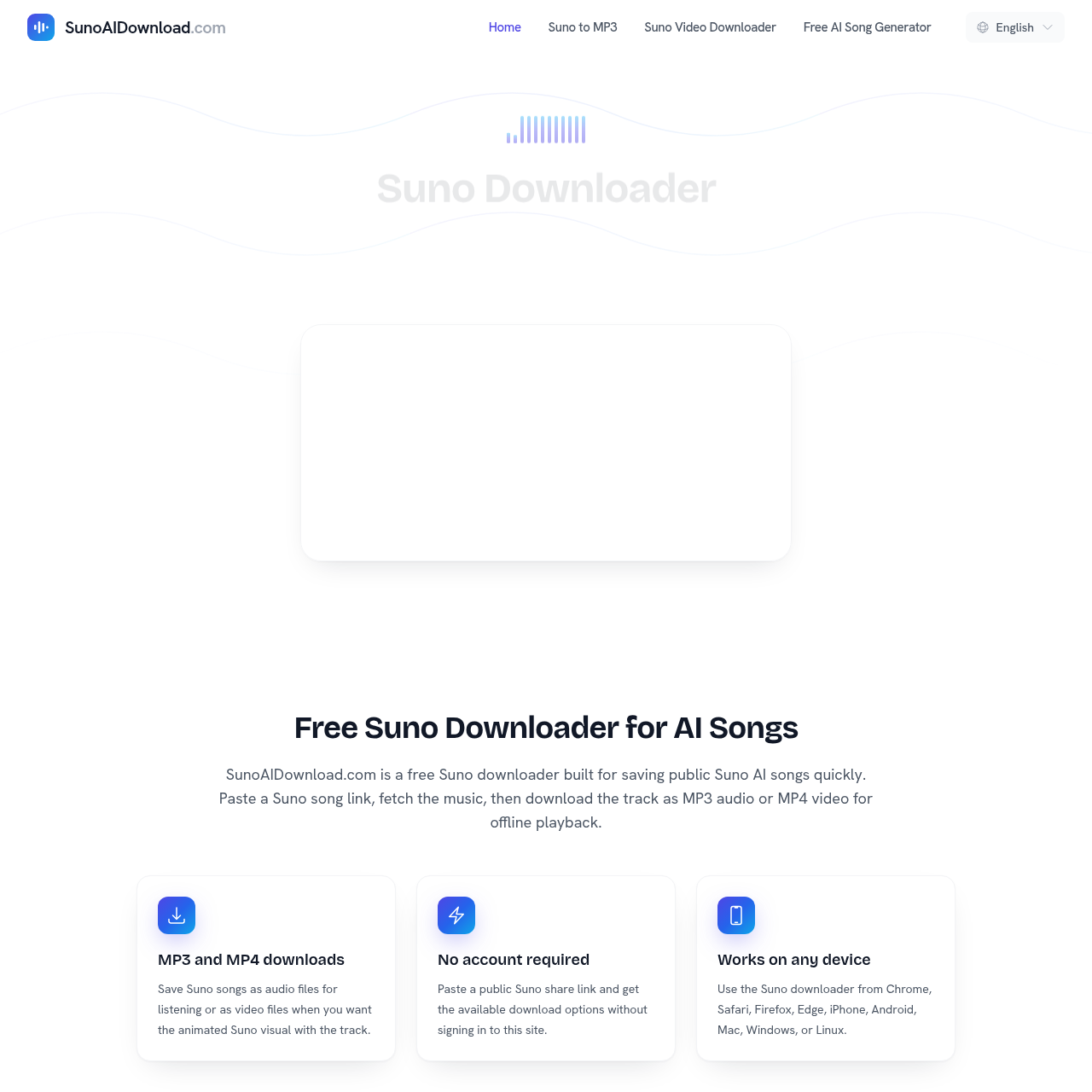 Free, no sign-up Suno AI music downloader