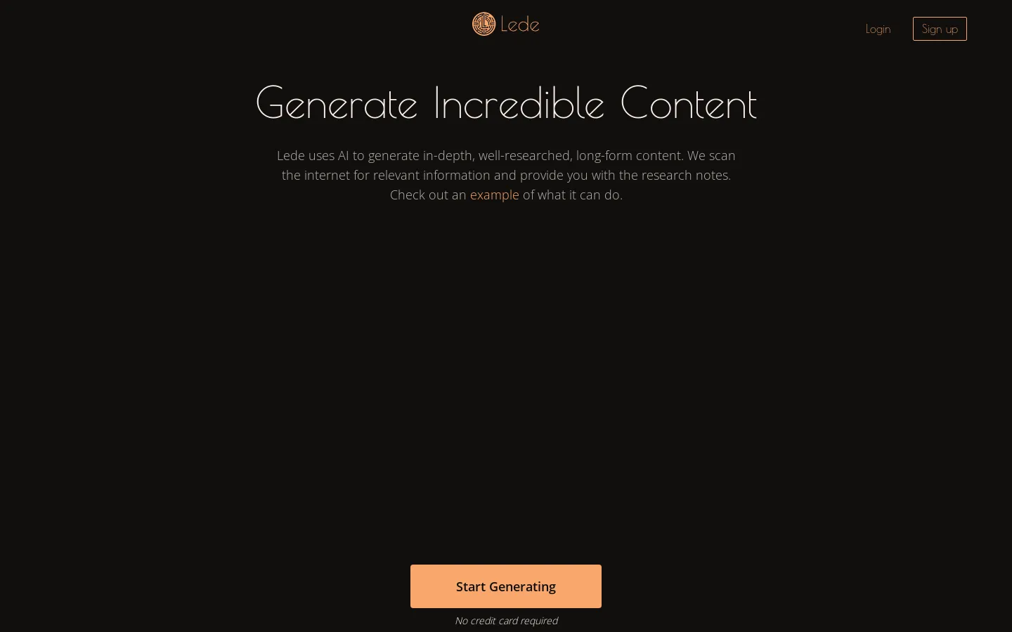 Lede AI Content Generator | Generate Well-Researched Long-Form Content