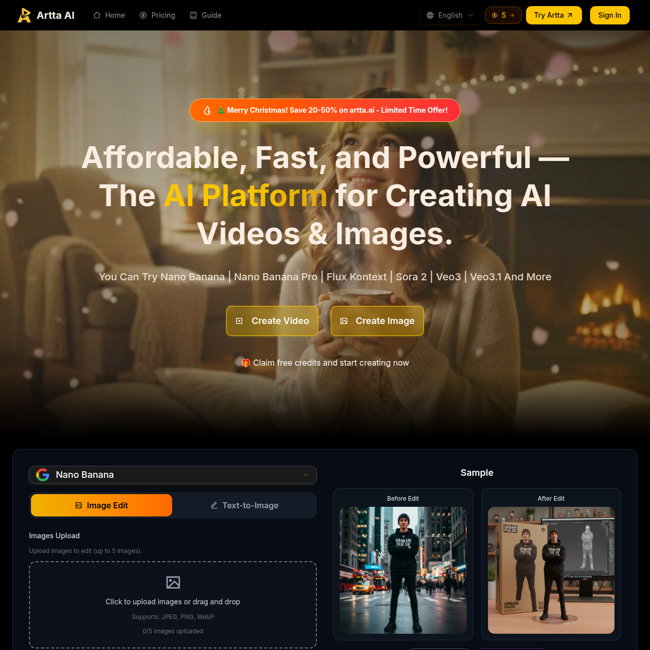 Artta AI: All-in-One AI Creative Platform for Video, Image, Music & Voiceover