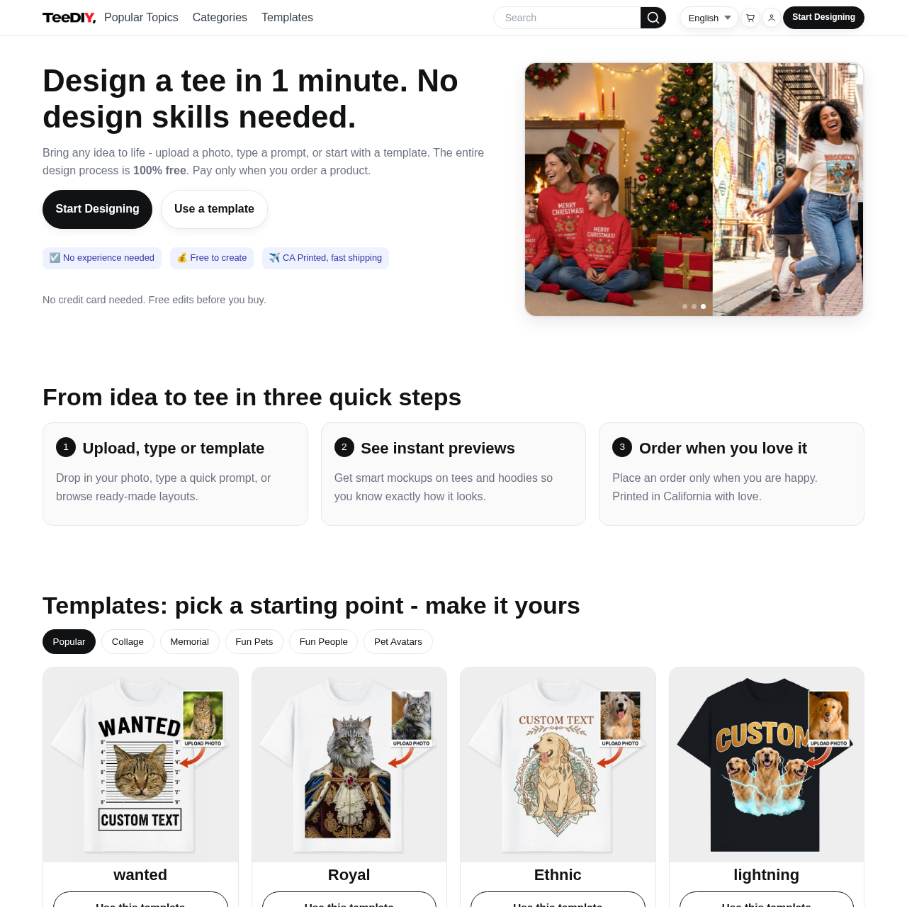 Design a tee in 1 minute. Shop unique apparel.