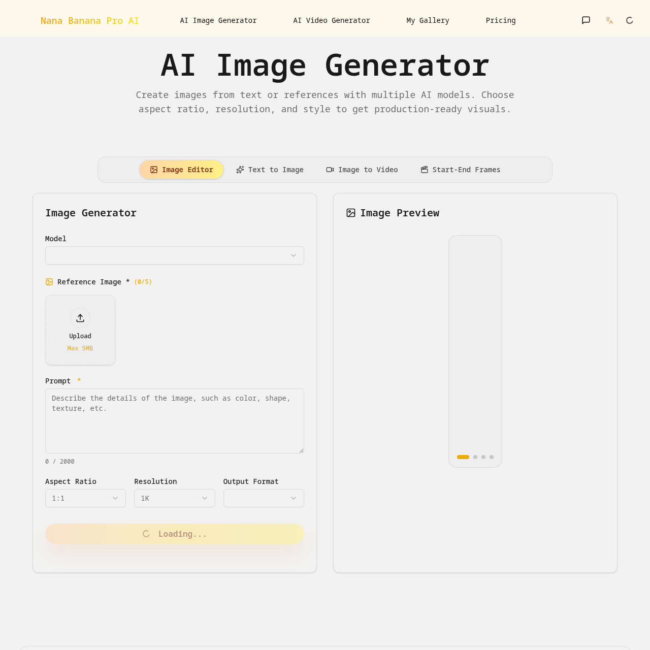 Nana Banana Pro AI - AI Image & Video Generator