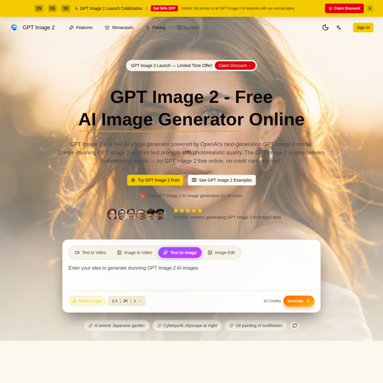 Generate and edit images in a focused browser workspace