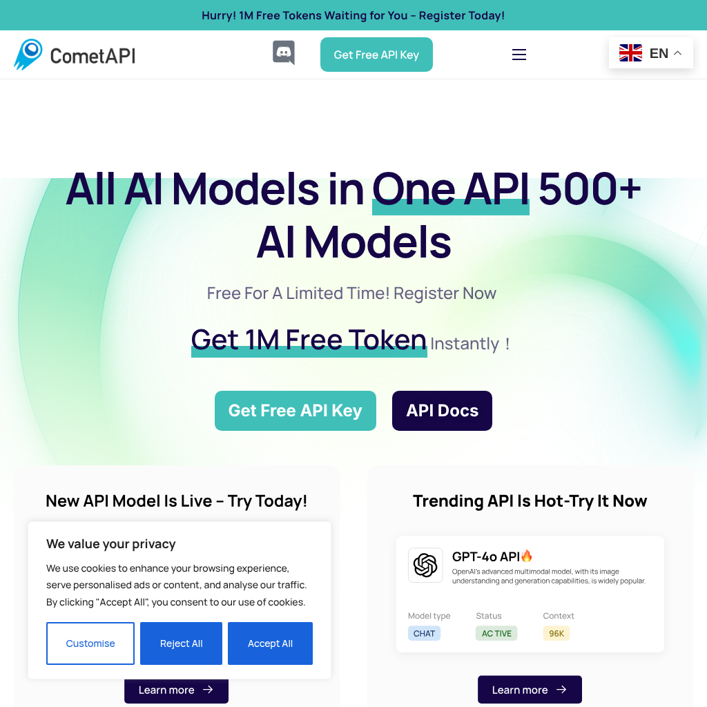CometAPI: 500+ AI Models in One API