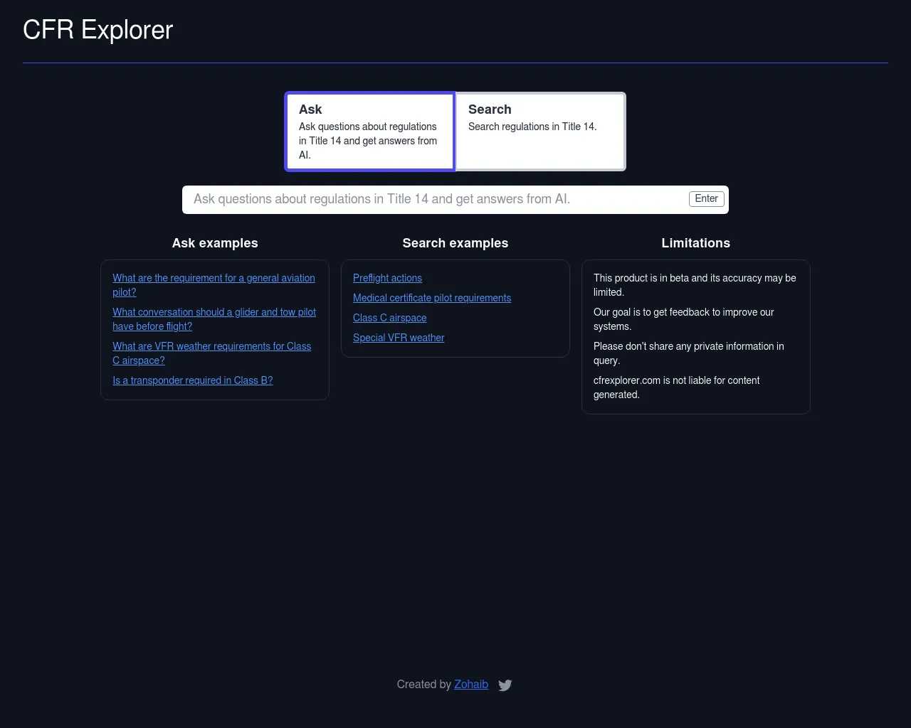 CFR Explorer - Ask AI Questions About CFRS