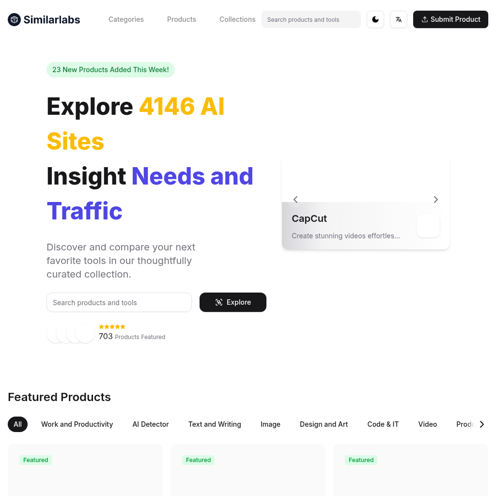 SimilarLabs - Best AI Products & Tools Comparison