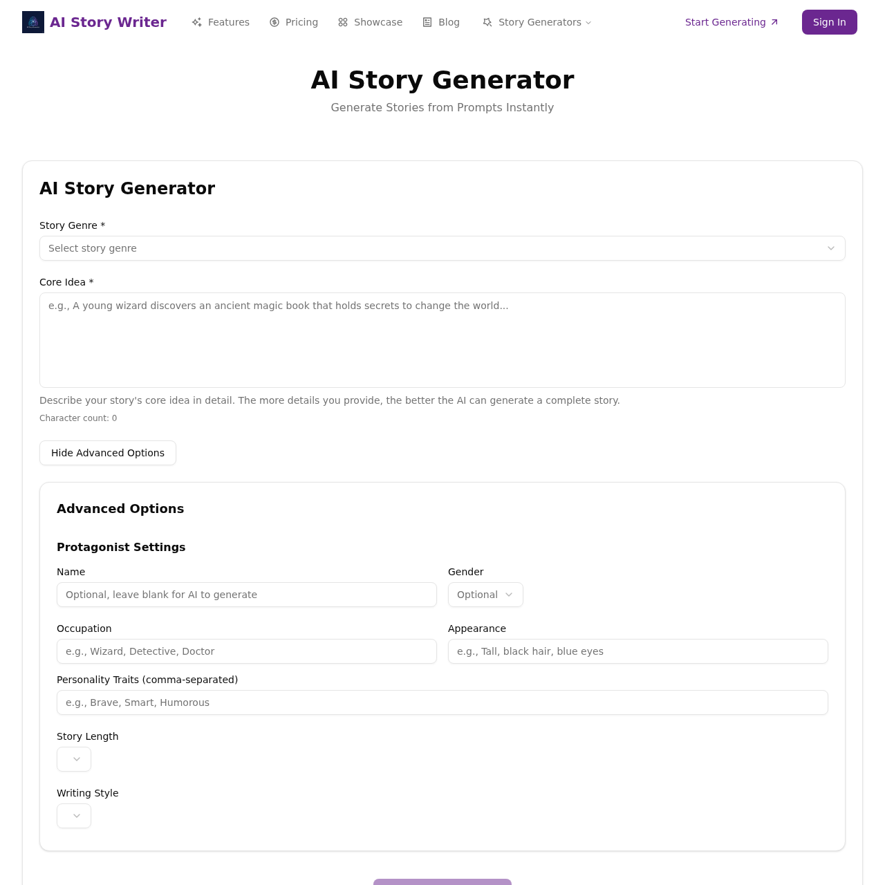 Generate Stories from Prompts Instantly