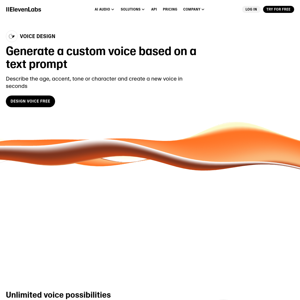 Generate Unique Voices from Text Prompts