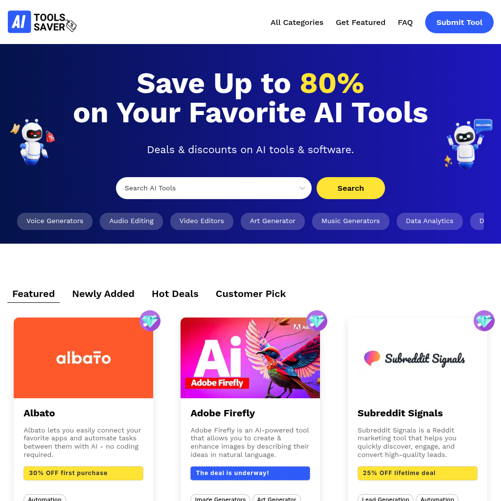 AI Tools Saver: Best AI Tools & Software Deals