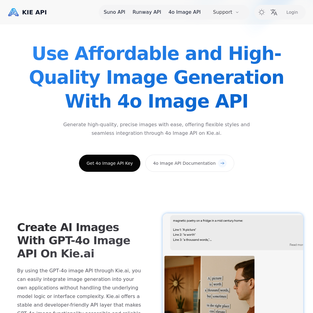 Kie.ai’s 4o Image API: High-Quality AI Image Generation