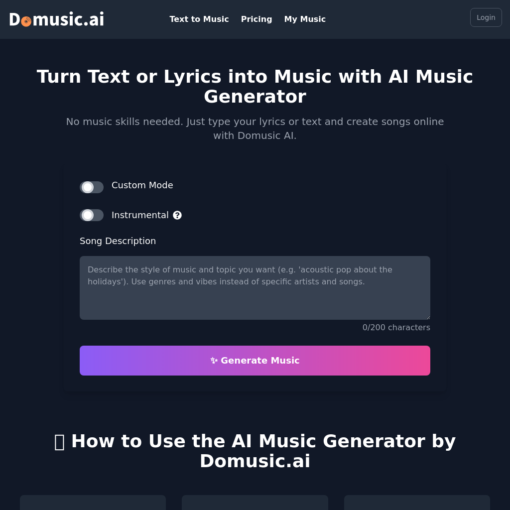 Domusic AI: AI Music Generator - Text to Music