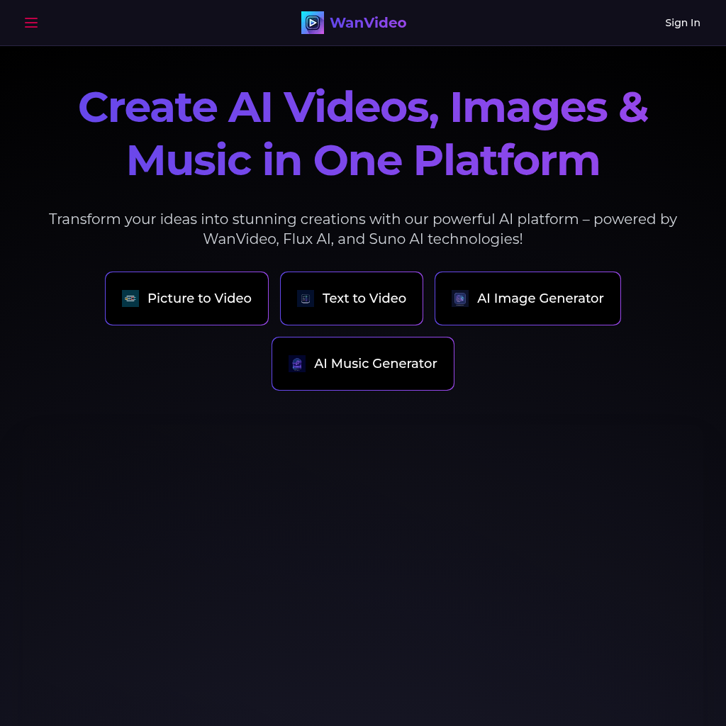 WanVideo AI: Generate Videos, Images, & Music