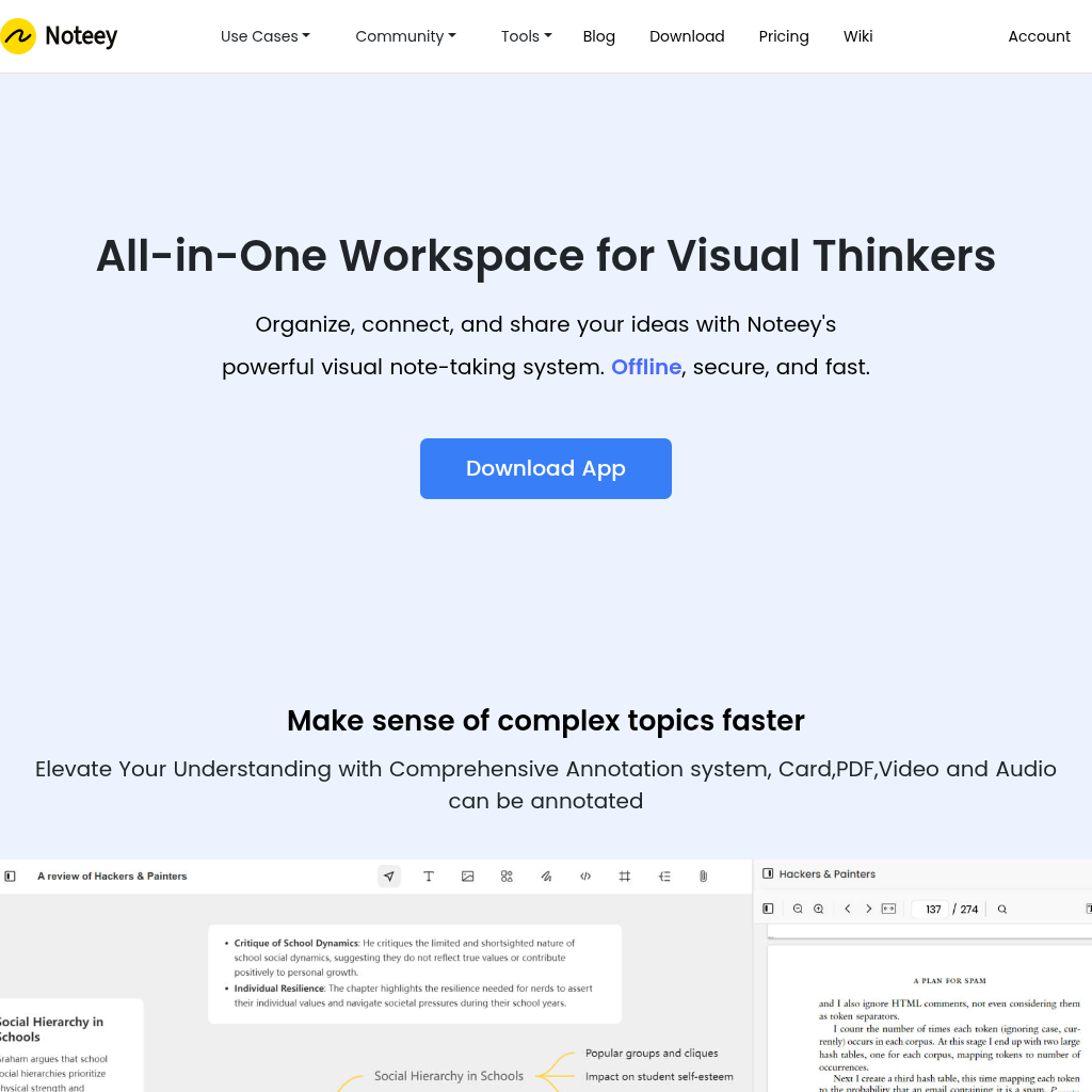 Noteey - Visual Note-Taking App for Organizing Thoughts