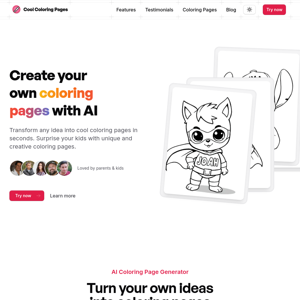 Cool Coloring Pages - AI Co
loring Page Creator