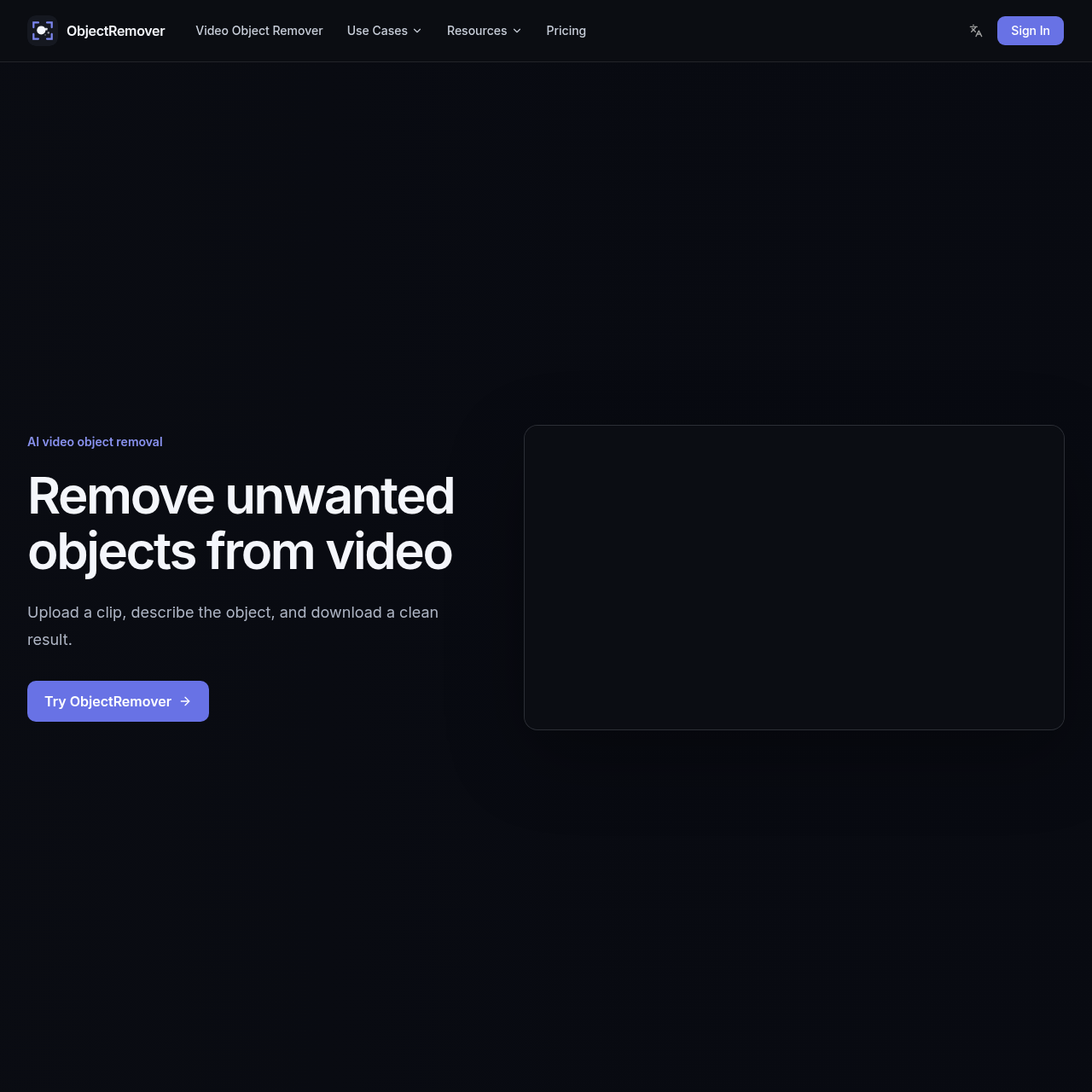 Remove unwanted objects from video online with AI.