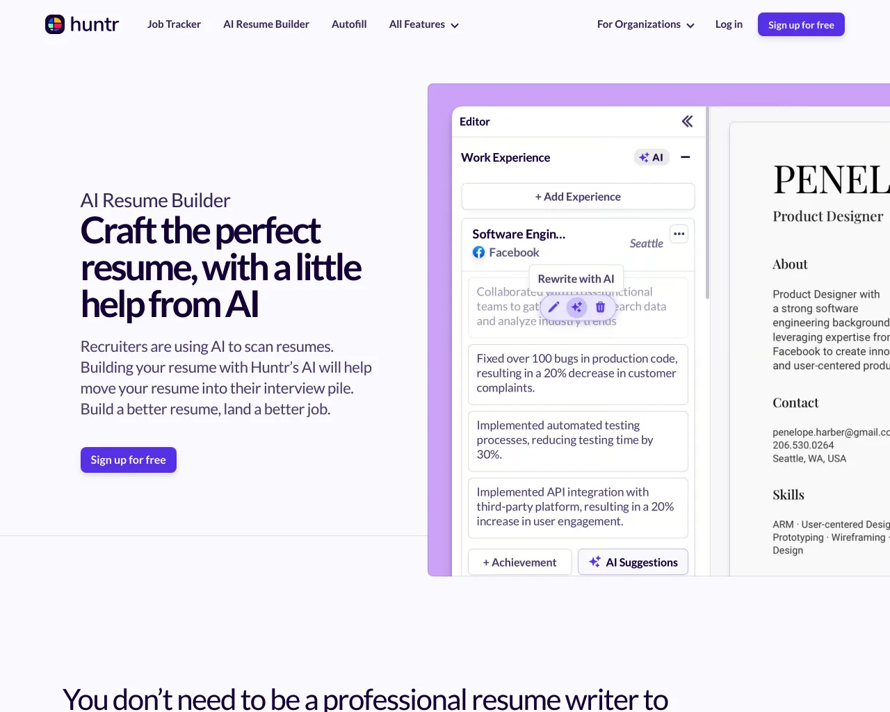 Job Application Tracker, AI Resume Builder, Tailored Resumes and More