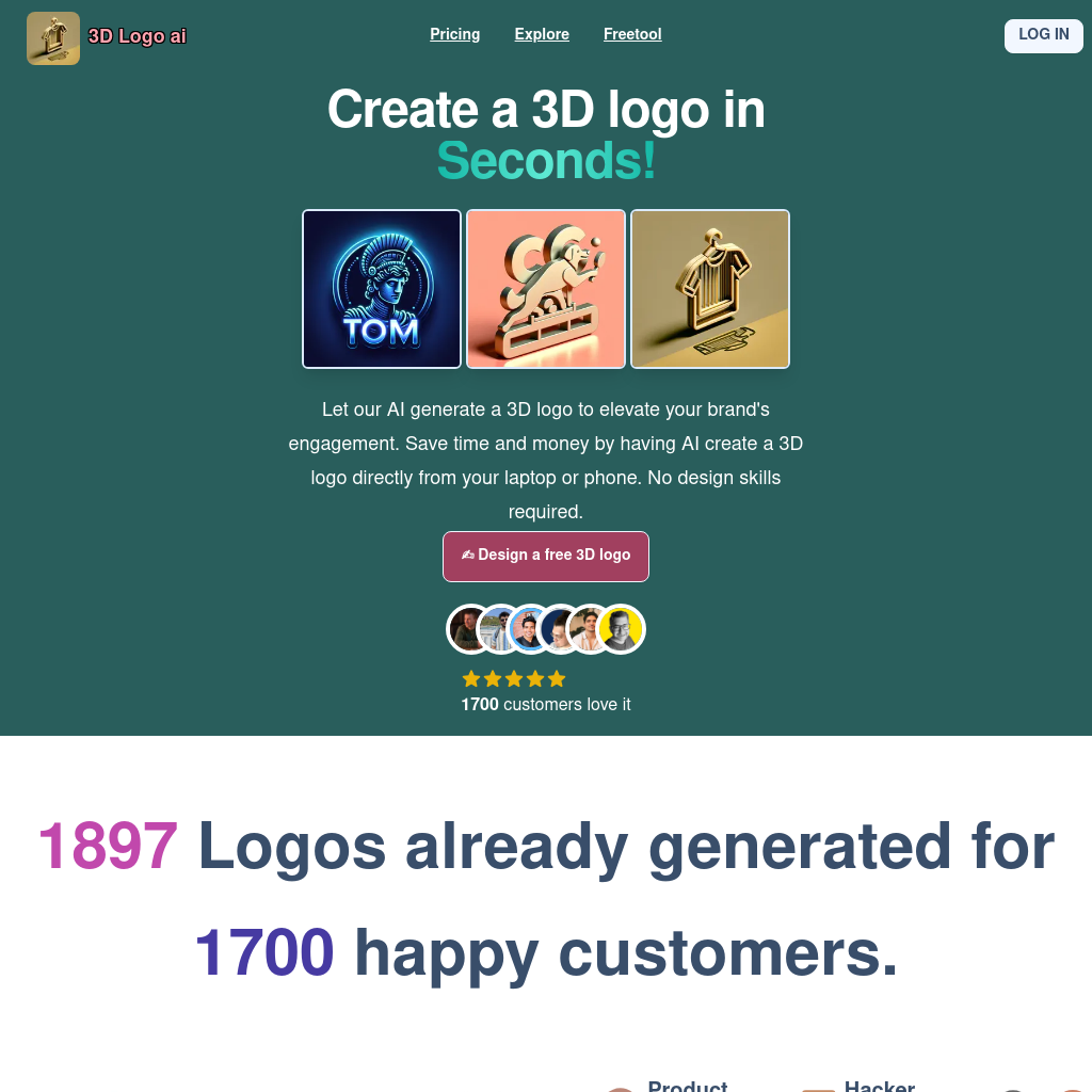AI 3D or 2D logo generator for professional logos