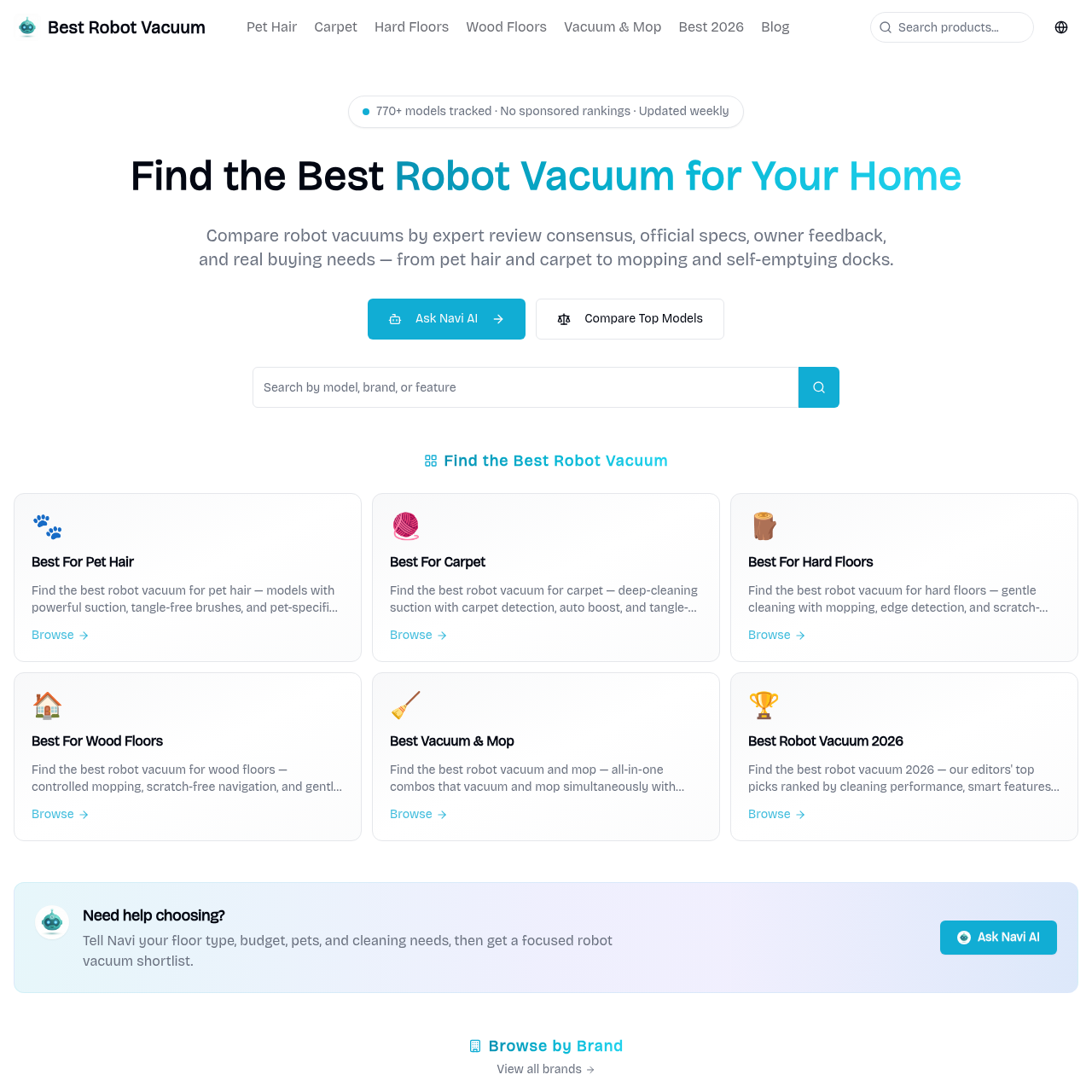 Find your perfect robot vacuum match in seconds